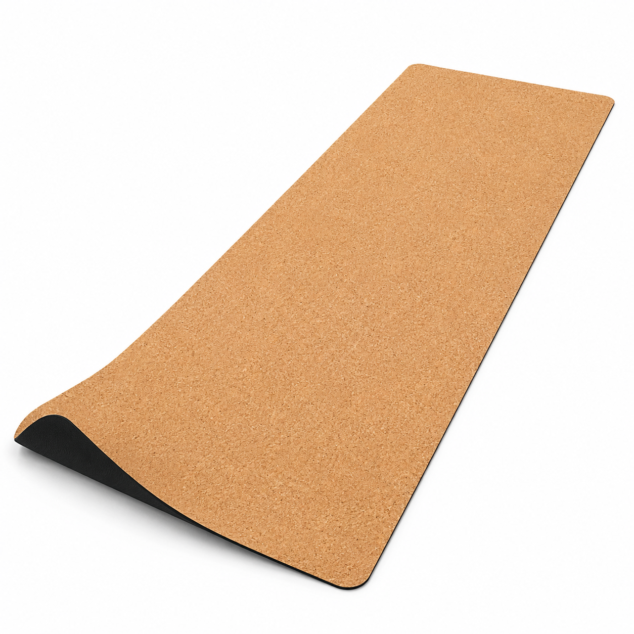 Rutschfeste Yogamatte Kork Natur mit TPE-Unterseite 183x61x0,5 cm